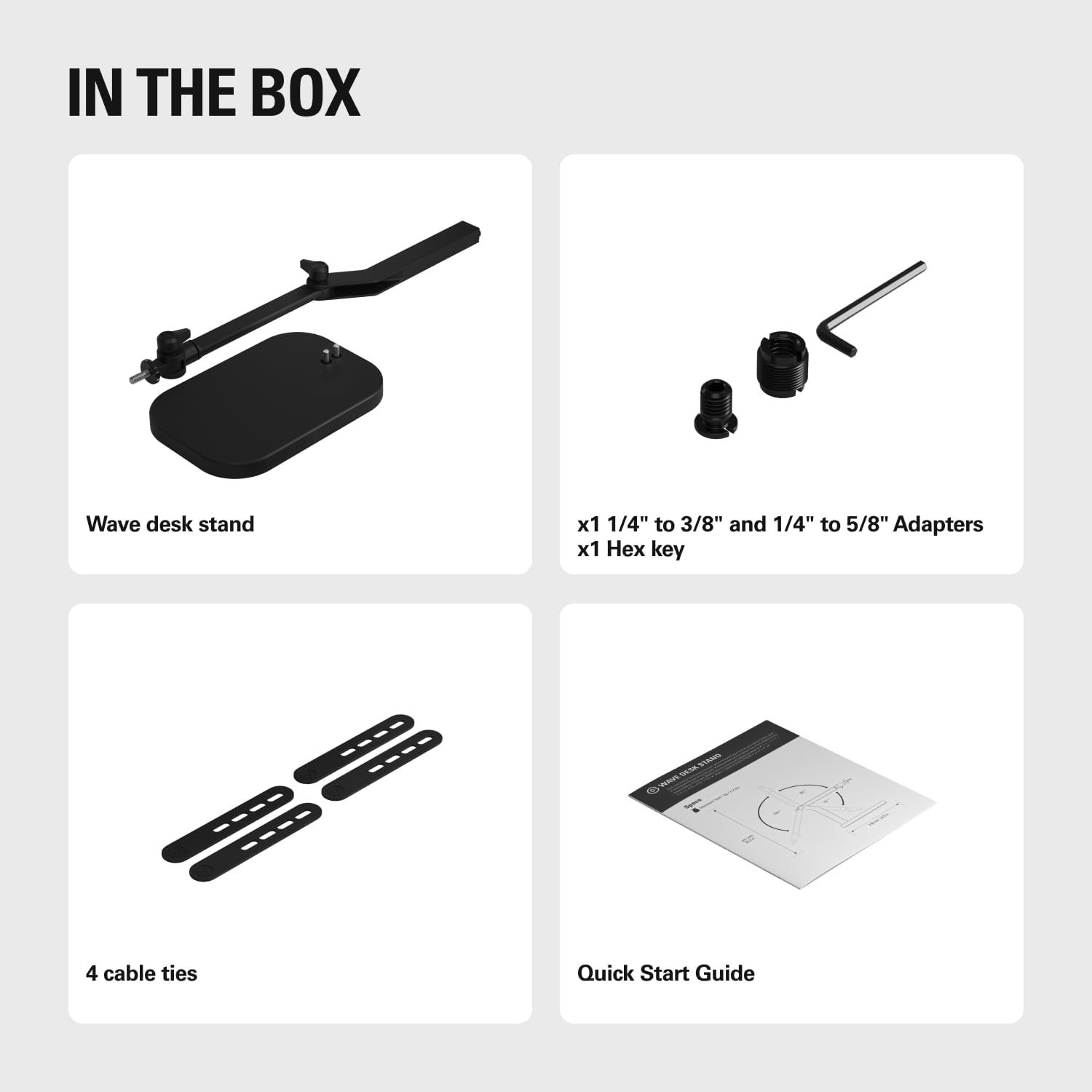 Elgato Wave Desk Stand - Adjustable Mounting Arm for Microphones, Works, HyperX, Rode, Fifine, Shure and More Mics, Compatible 1/4, 3/8 & 5/8 Thread, for Recording/Podcasting/Streaming, Black - Image 8