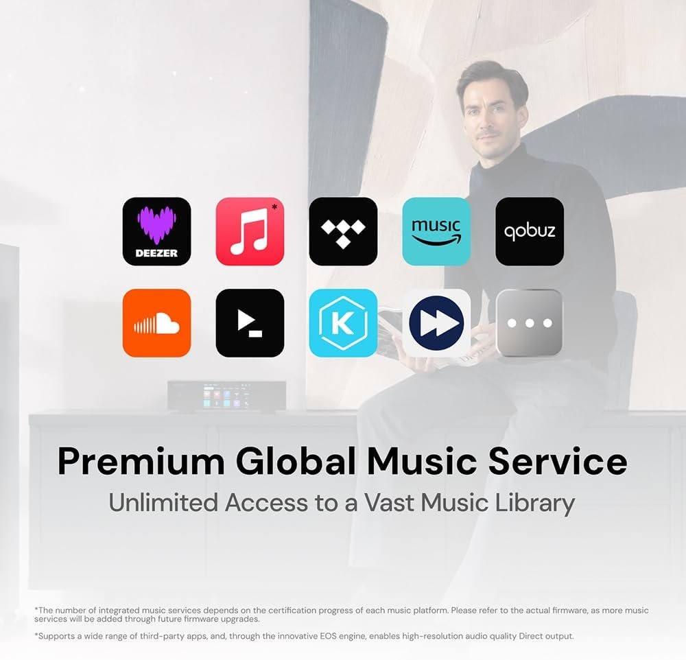 Eversolo T8 Music Streamer Transport with Remote | Dual Femtosecond Clocks, Fully Electrical Isolation Output & Stream Tidal, Qobuz and More | IIS, Coaxial, AES/EBU, USB Audio, and Optical Output - Image 5