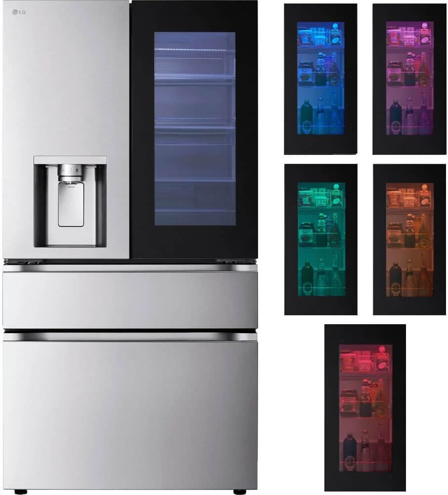 LG 29 cu. ft. Smart MyColor InstaView Standard-Depth MAX 4-Door French Door Refrigerator in Stainless Steel LF29S8365S