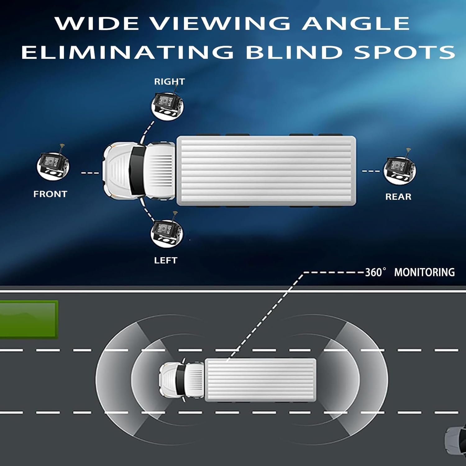 9 Inch Truck Backup Camera System for Tesla Cybertruck Tri Motor AWD 2022–2025, AHD Night Vision Rear View Camera with IPS Monitor, Reverse Camera Kit for Semi Truck, RV, Trailer, Bus - Image 6
