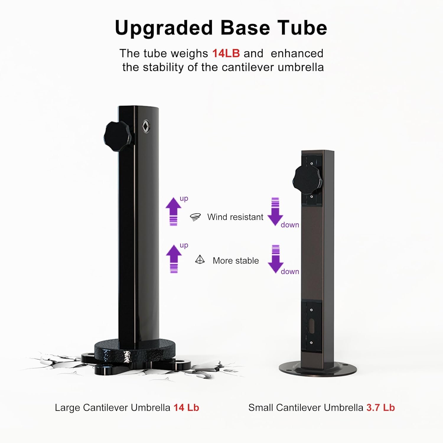 PURPLE LEAF 10' X 13' Patio Umbrella Outdoor Rectangle Umbrella Large Cantilever Umbrella Windproof Offset Heavy Duty Sun for Garden Deck Pool Patio, Beige - Image 6