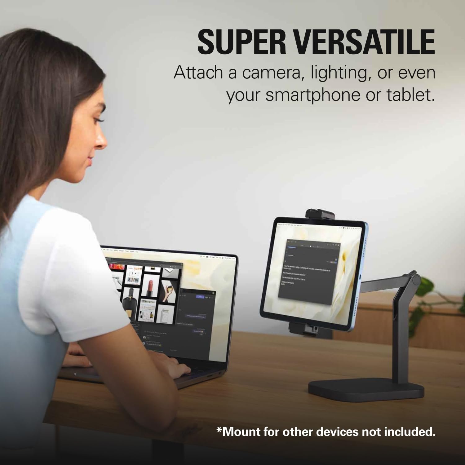 Elgato Wave Desk Stand - Adjustable Mounting Arm for Microphones, Works, HyperX, Rode, Fifine, Shure and More Mics, Compatible 1/4, 3/8 & 5/8 Thread, for Recording/Podcasting/Streaming, Black - Image 5