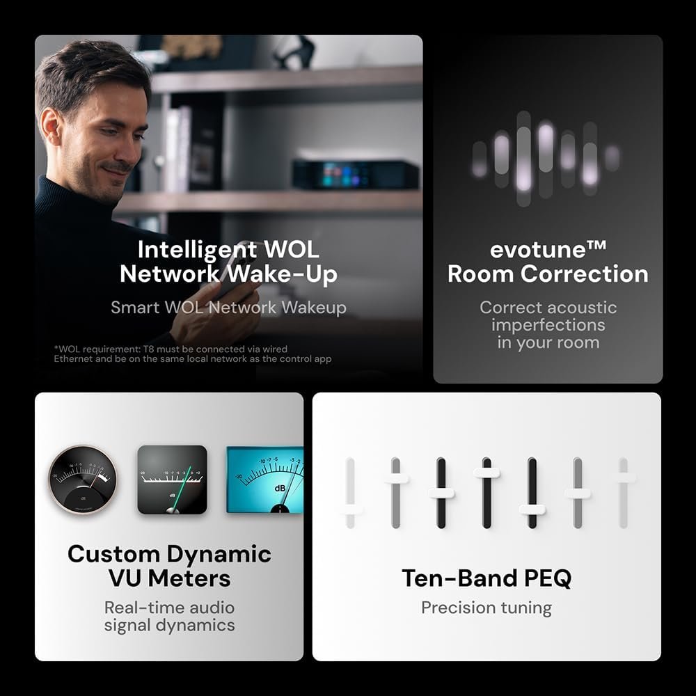 Eversolo T8 Music Streamer Transport with Remote | Dual Femtosecond Clocks, Fully Electrical Isolation Output & Stream Tidal, Qobuz and More | IIS, Coaxial, AES/EBU, USB Audio, and Optical Output - Image 7