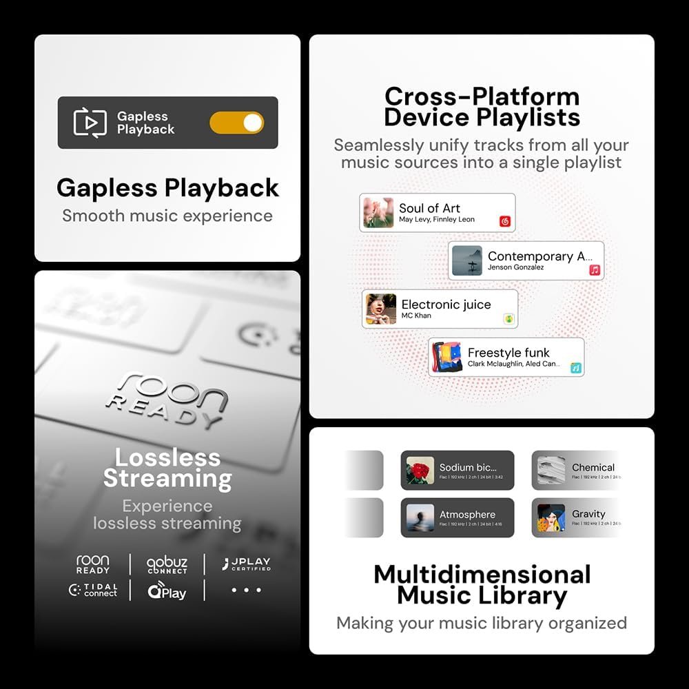 Eversolo T8 Music Streamer Transport with Remote | Dual Femtosecond Clocks, Fully Electrical Isolation Output & Stream Tidal, Qobuz and More | IIS, Coaxial, AES/EBU, USB Audio, and Optical Output - Image 6