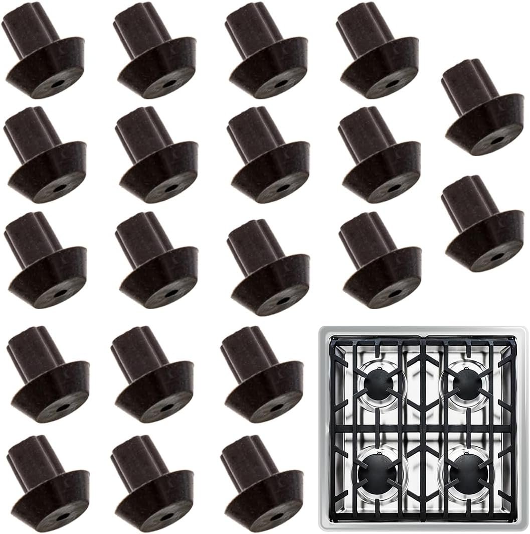IMPRESA 20-Pack Rubber Feet for Stove Grates - Compatible with Viking Range Models DVGSU101 & VGRT560-6GQ - Black Heat-Resistant Material