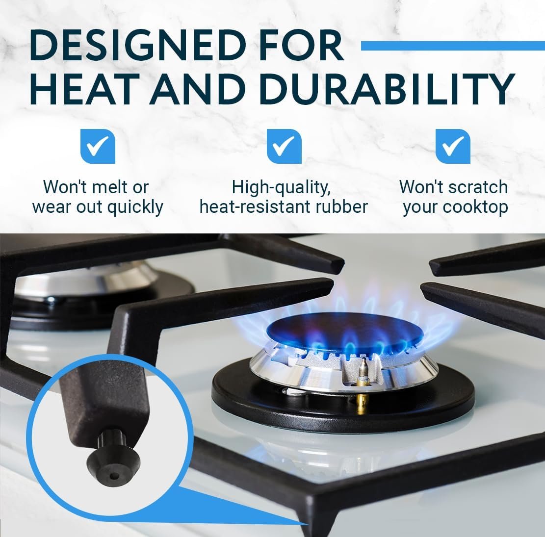 IMPRESA 20-Pack Rubber Feet for Stove Grates - Compatible with Viking Range Models DVGSU101 & VGRT560-6GQ - Black Heat-Resistant Material - Image 3