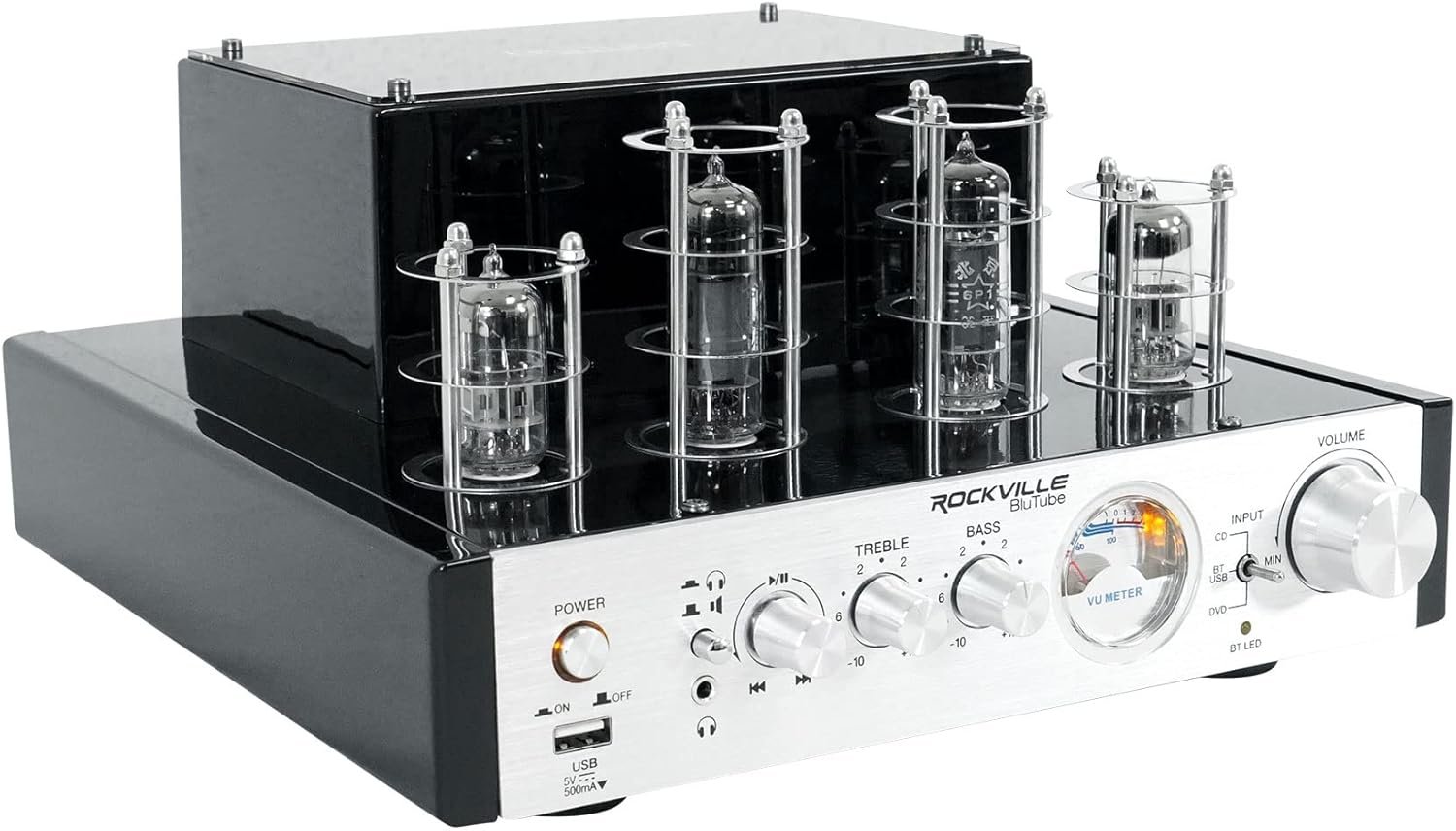 Rockville BluTube 70W Tube Amplifier Stereo Receiver, Bluetooth, EDR, Compact Design, Warm Sound, for Home Audio Enthusiasts - Image 5