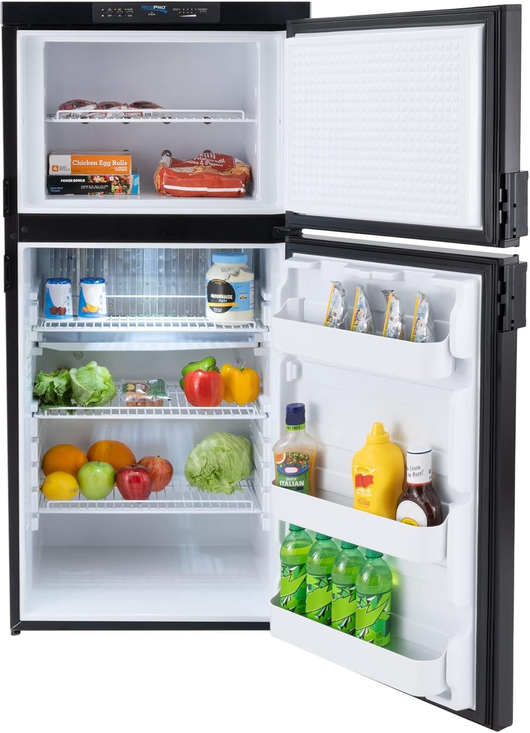 RecPro RV Refrigerator 6.3 Cubic Feet Gas and Electric | Black or Stainless Finish | 110V / 12V / Propane Gas | (Stainless Finish) - Image 2