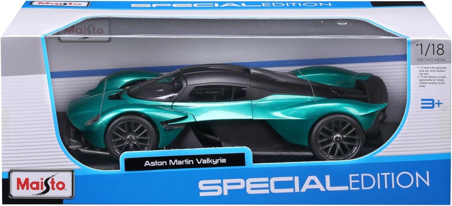 Maisto 1:18 Scale Special Edition 2022 Aston Martin Valkyrie Diecast Vehicle, Green - Image 9