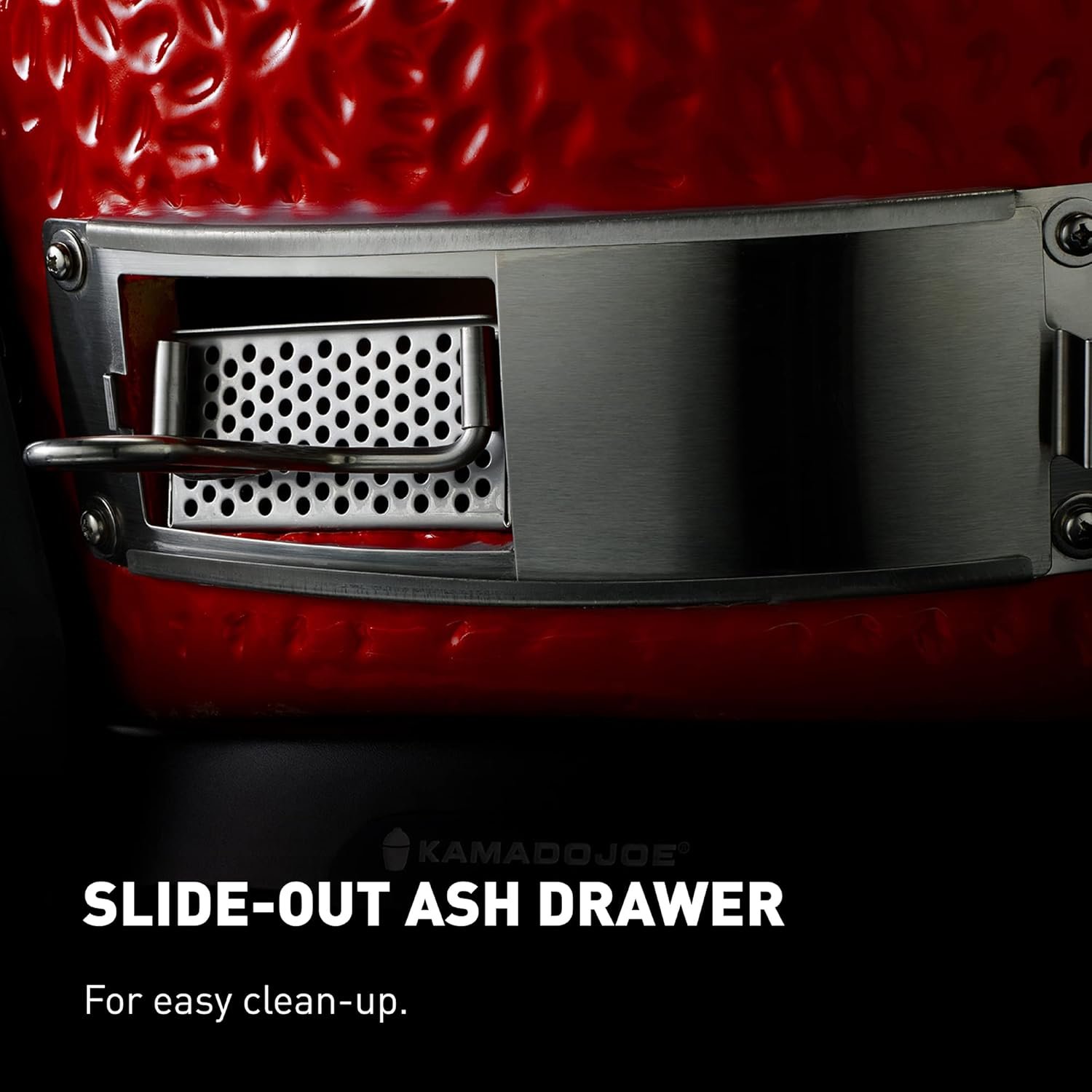 Kamado Joe® Classic Joe™ I Premium 18-inch Ceramic Charcoal Grill and Smoker in Red with Cart, Side Shelves, Grill Gripper, and Ash Tool. 250 Cooking Square Inches, 2 Tier Cooking System, Model KJ23RH - Image 6