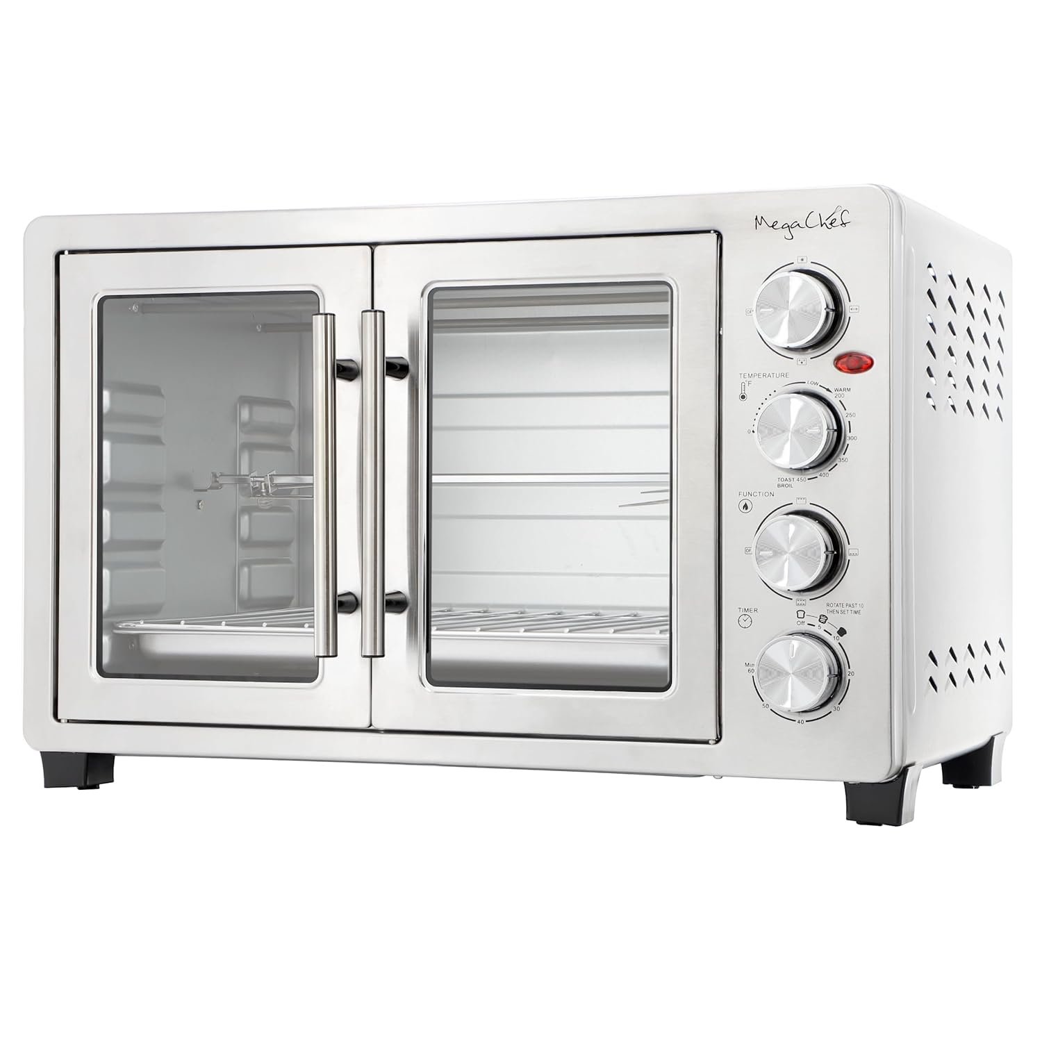 MegaChef 47 Quart Electric French Door Rotisserie Convection Counter Top Oven with Convection and Oven Lamp - Image 2