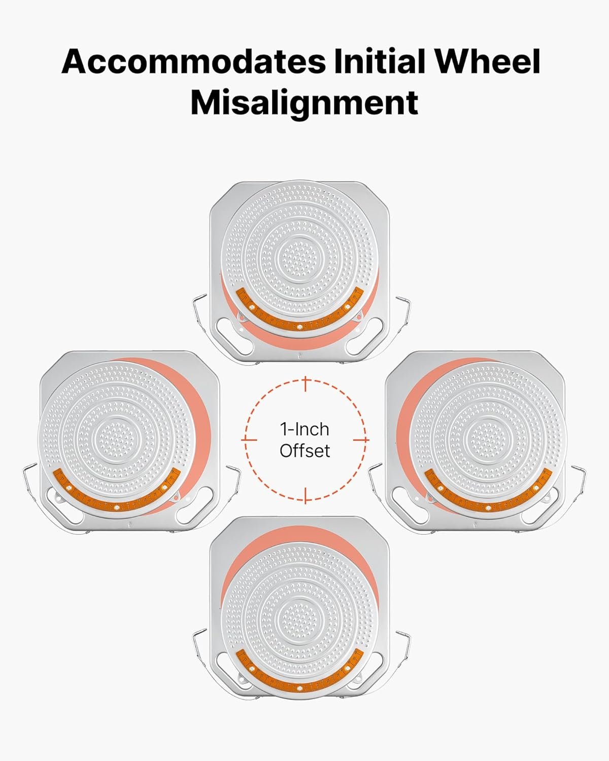 VEVOR Wheel Alignment Turn Plates, 4-Ton Capacity, Brass Dial Measurements, 360° Rotating Turntable Wheel Alignment Tool with Transition Bridge & Thrust Block for Car SUV Light Truck - Image 5