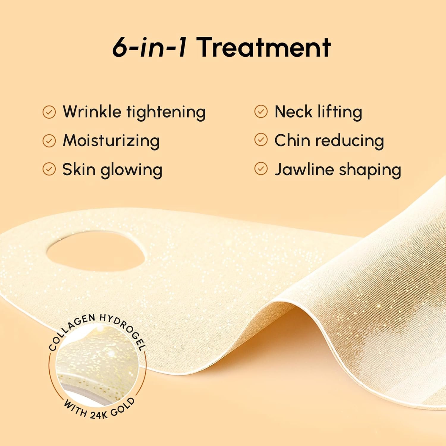 MAREE V Line Lifting Mask with 24K Gold – Deep Collagen Face Mask for Women – Jawline Shaper Mask with Retinol & Hyaluronic Acid – Neck Tightening & Firming - Double Chin Strap for Face Lift - Image 7