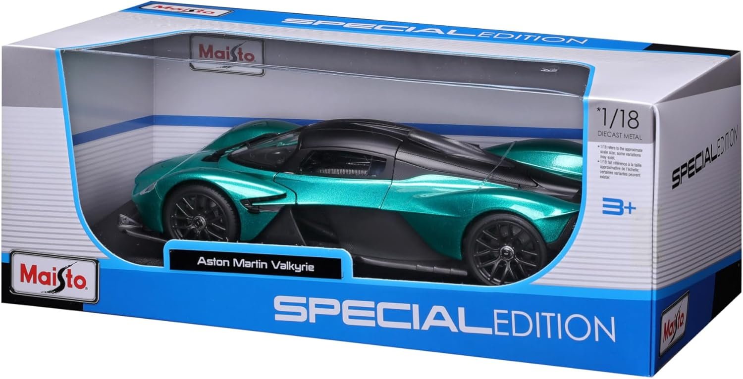 Maisto 1:18 Scale Special Edition 2022 Aston Martin Valkyrie Diecast Vehicle, Green - Image 10