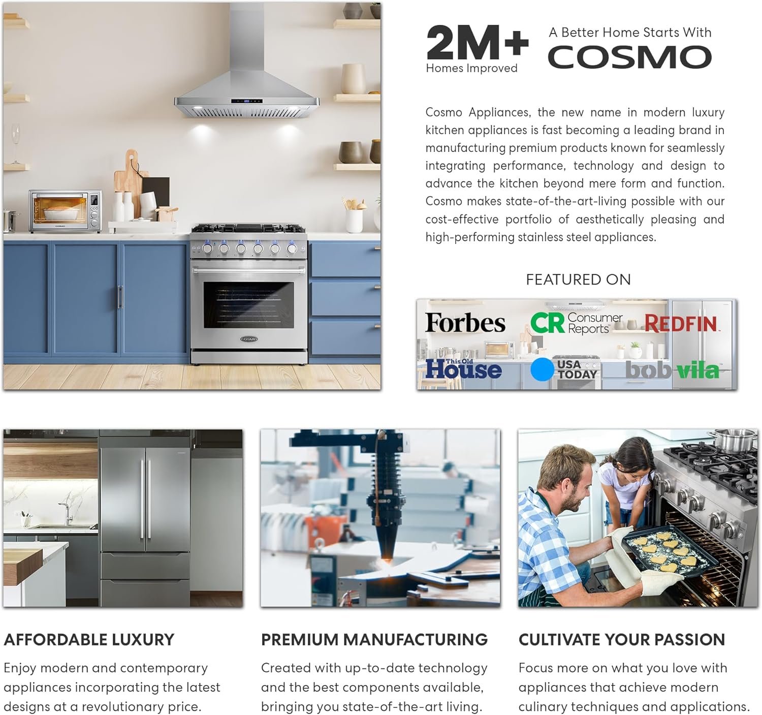 COSMO COS-30EDWC 30 in. Haven Collection Double Electric Wall Oven, True Convection, Blue Porcelain, Self Cleaning in Stainless Steel - Image 5