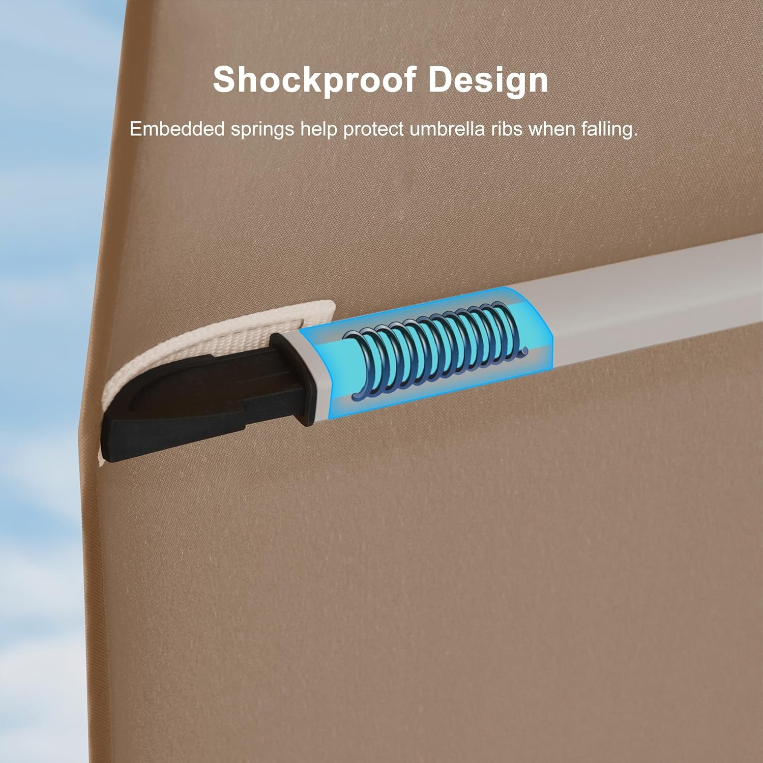 PURPLE LEAF 10' X 13' Patio Umbrella Outdoor Rectangle Umbrella Large Cantilever Umbrella Windproof Offset Heavy Duty Sun for Garden Deck Pool Patio, Beige - Image 8