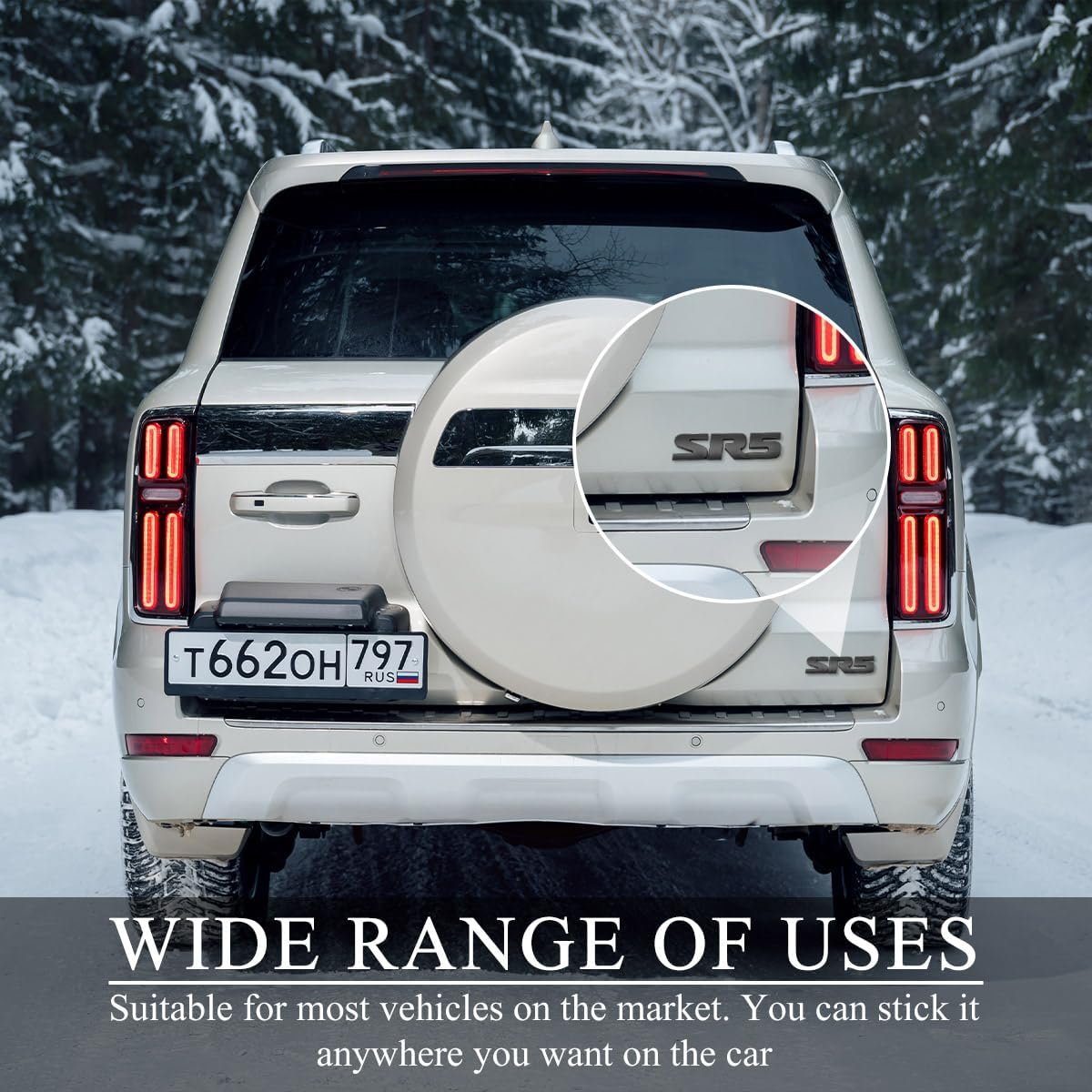 3D SR5 Metal Emblem, Classic Decorative SR5 Nameplate Logo Side Rear Tailgate Badge, Car Fender Trunk Letters Emblem Sticker Decal Compatible with 4Runner Tacoma (Black, 1 PCS) - Image 6