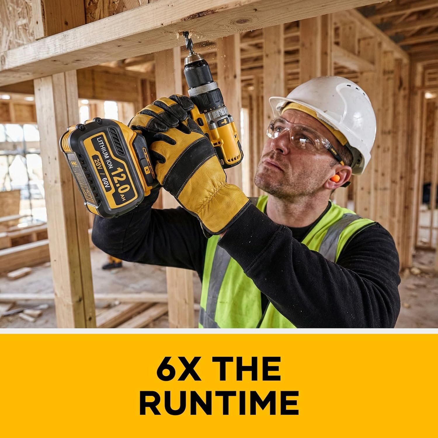 2 Packs 12Ah 60V Lithium Ion Battery Replacement Compatible with Dewalt 60V Battery DCB612, DCB609, DCB606, High Capacity 60 Volt Battery Compatible with Dewalt 20V/60V Tools, LED Indicator - Image 5