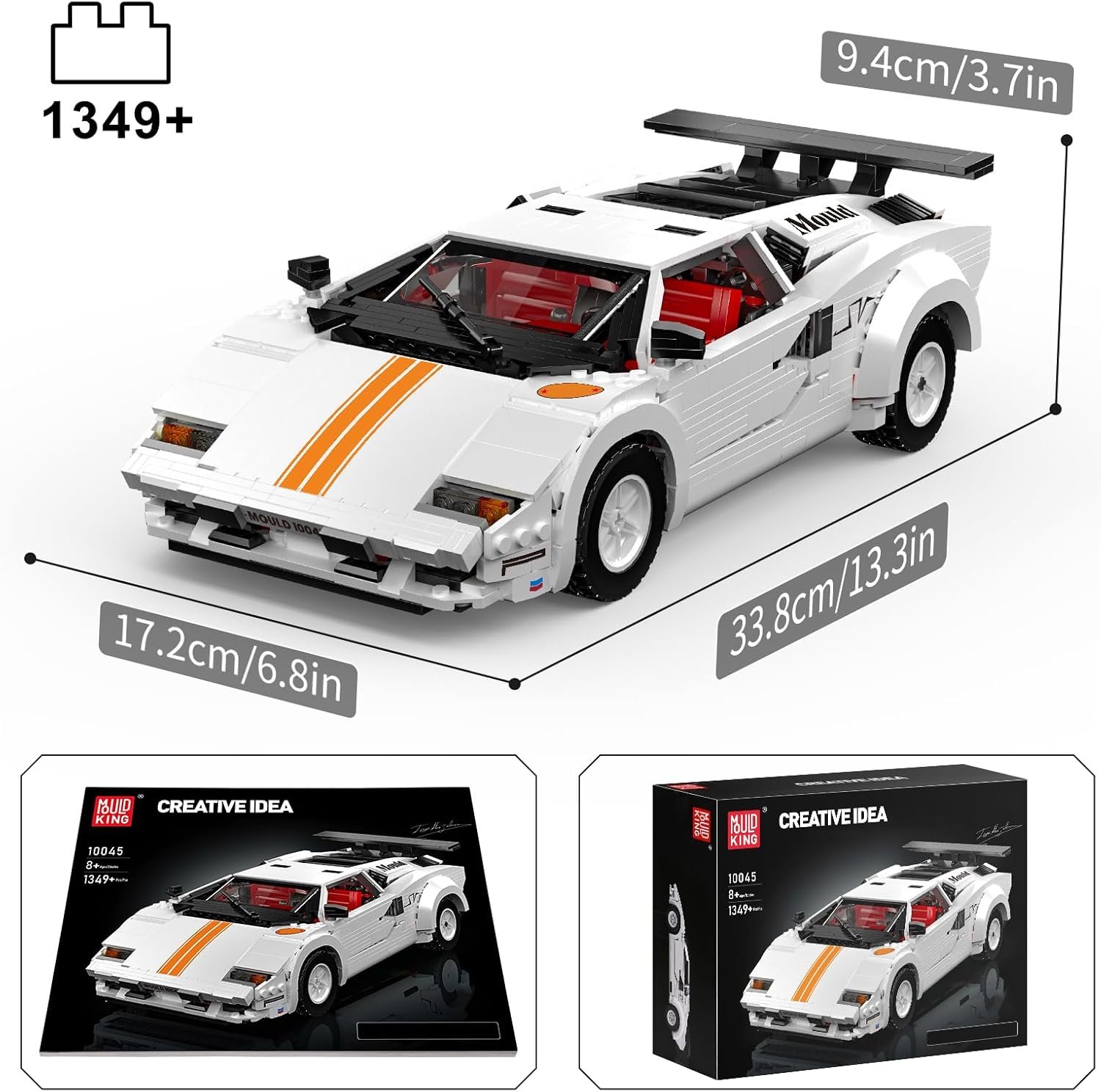 Mould King Classic Super Sports Car Building Blocks Kit, MOC Racing Car Model Replica Building Set for Adults, Collectible Set to Build for Kids Boys Girl, 1349 Pieces - Image 6