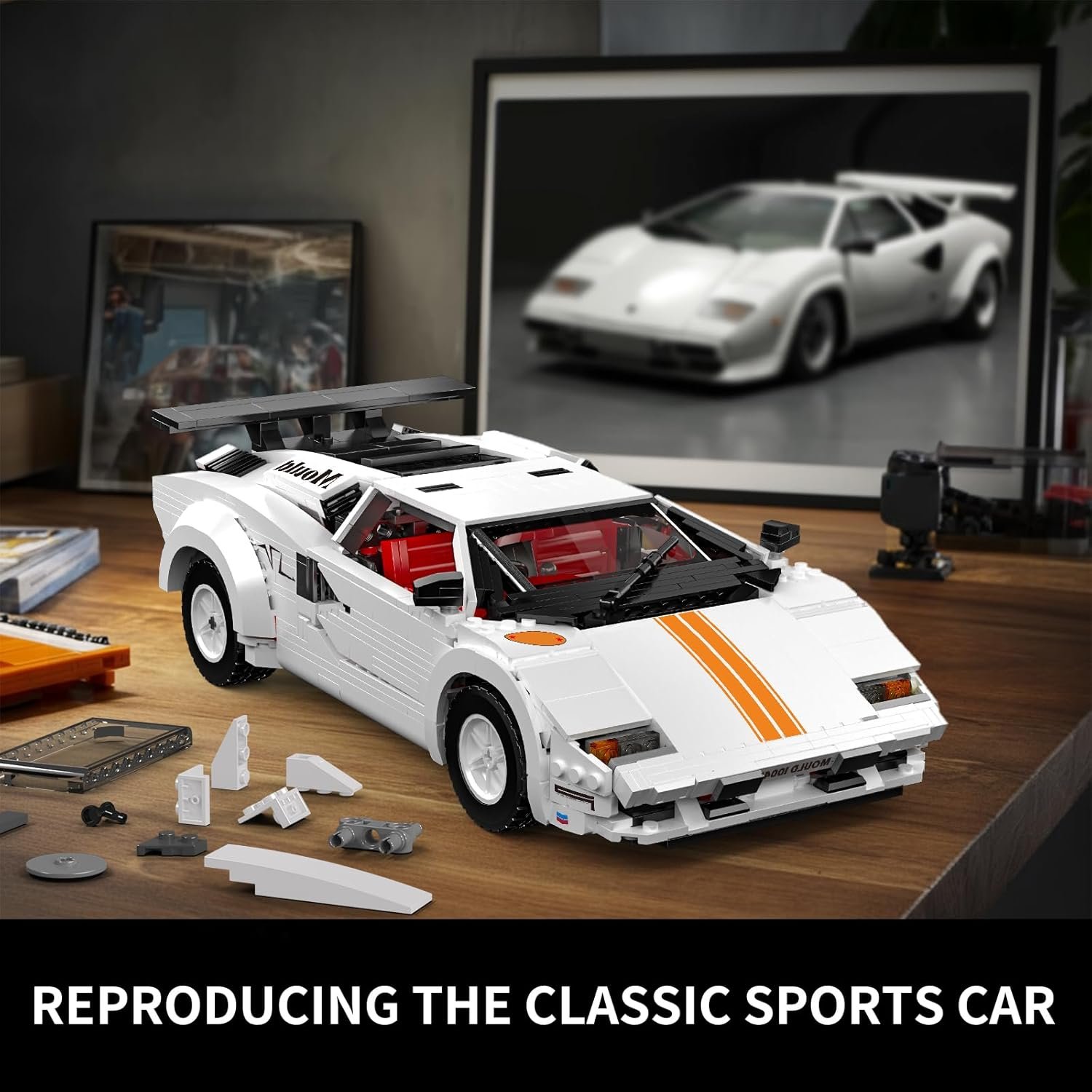 Mould King Classic Super Sports Car Building Blocks Kit, MOC Racing Car Model Replica Building Set for Adults, Collectible Set to Build for Kids Boys Girl, 1349 Pieces - Image 2