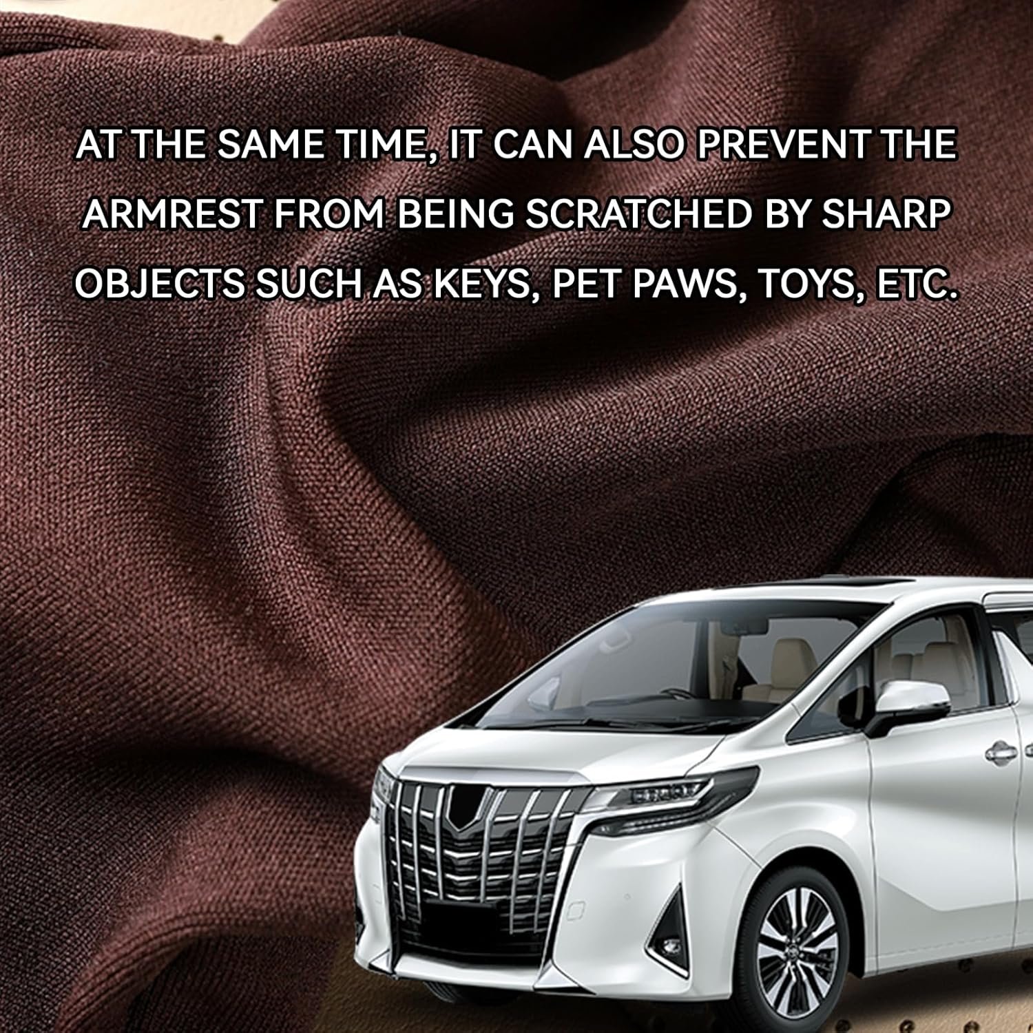 2 PCS Car Front Seat Armrest Covers, Soft Elastic Fabric Stretch Auto Seat Armrest Protectors, Universal Front Seat Arm Rest Cover Replacement, Vehicle Interior Decor Accessories (Black) - Image 3