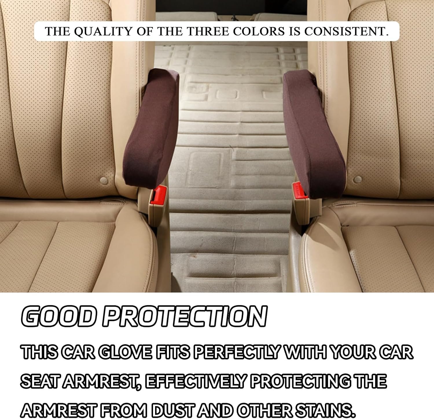 2 PCS Car Front Seat Armrest Covers, Soft Elastic Fabric Stretch Auto Seat Armrest Protectors, Universal Front Seat Arm Rest Cover Replacement, Vehicle Interior Decor Accessories (Black) - Image 5